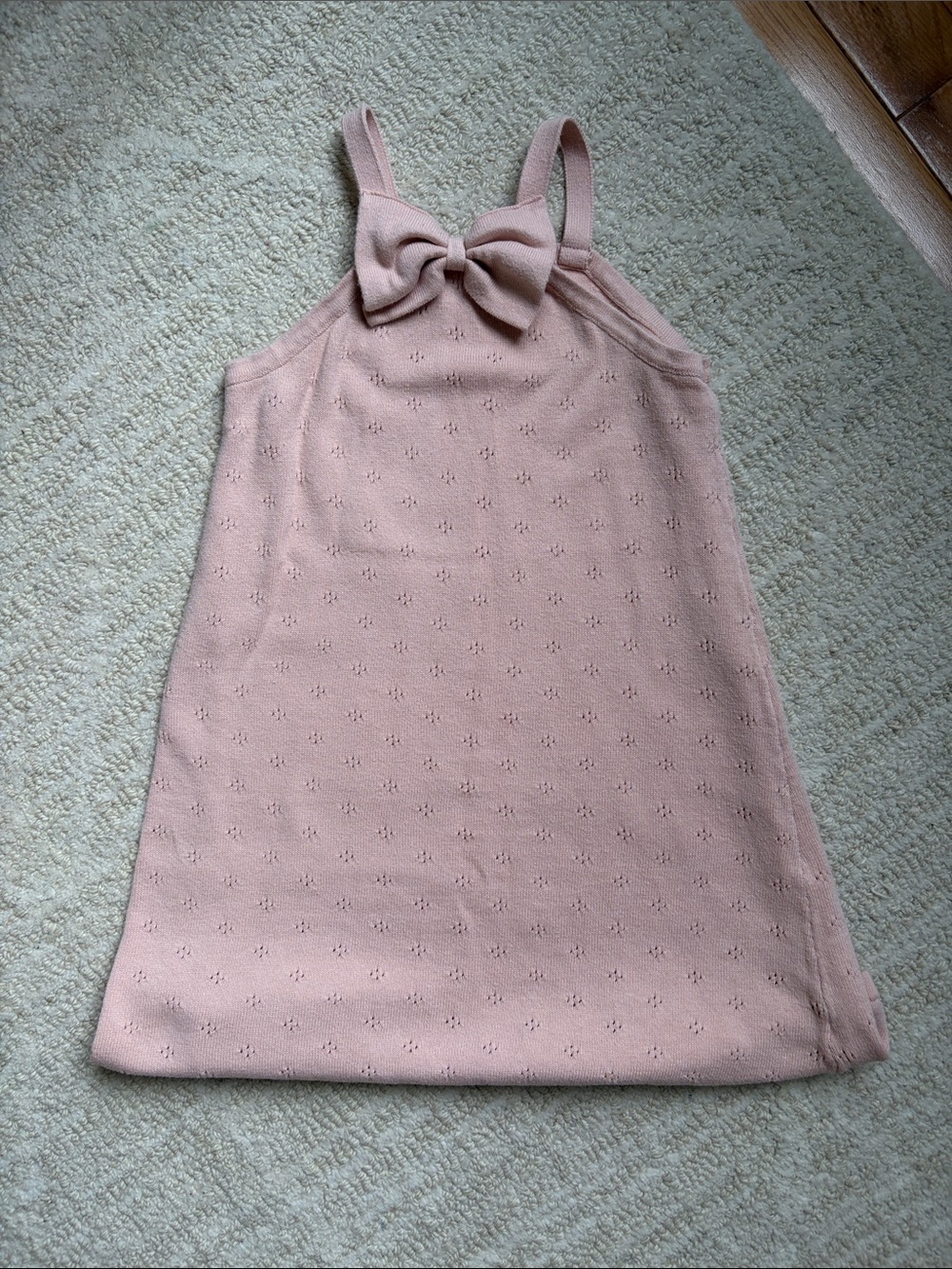 H&M knit crochet like bow dress